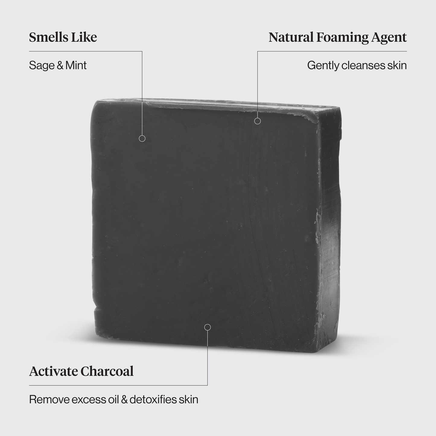 Kitsch Charcoal Detoxifying Body Wash benefits infographic – draws out impurities and leaves skin cleansed