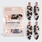 KITSCH Eco-Friendly Creaseless Clips 4pc Black Terrazzo — Hero