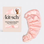 Blush Satin Wrapped Hair Towel, KITSCH