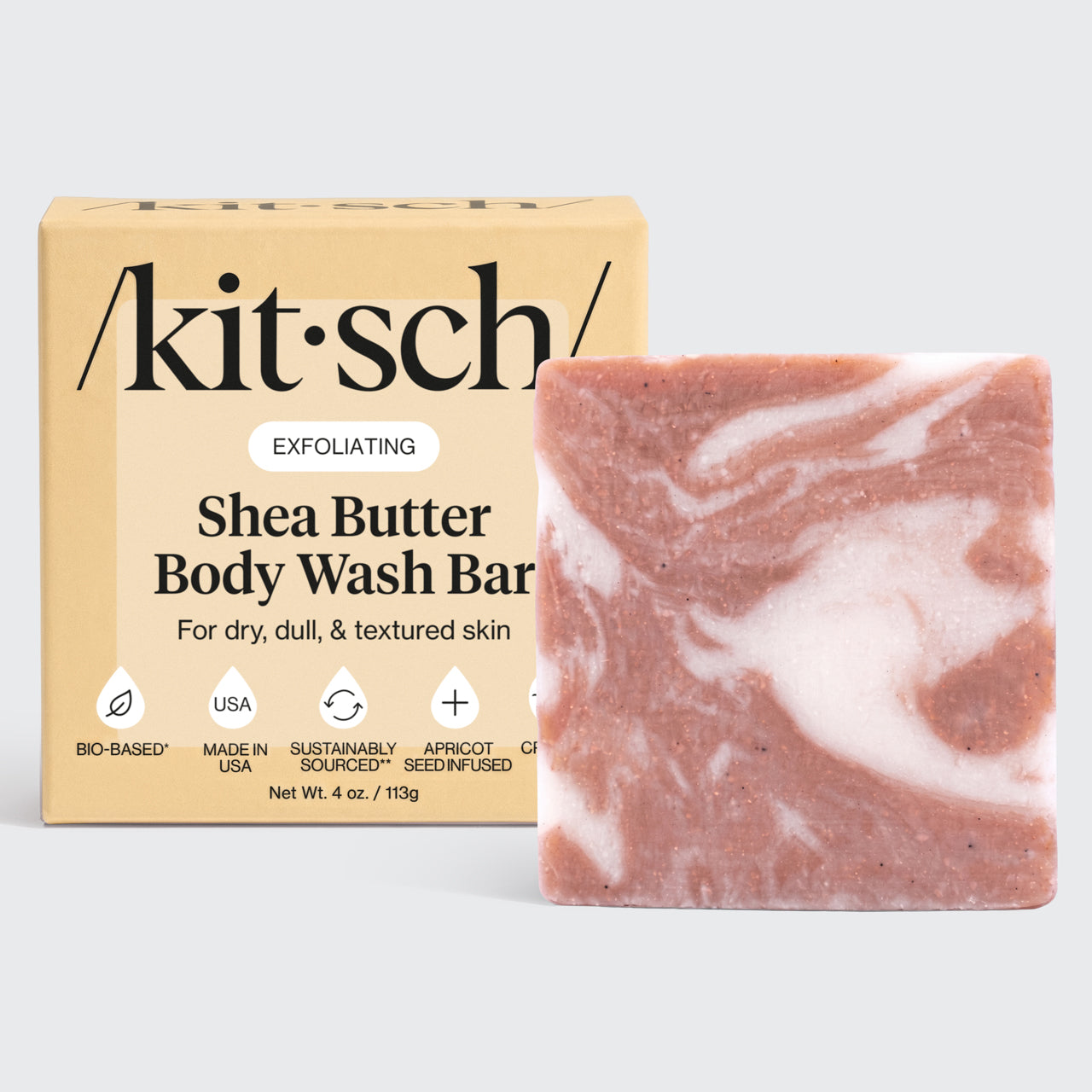 KITSCH Shea Butter Exfoliating Body Wash — hero product shot on white background