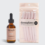 KITSCH Dermaplane Oil + Dermaplaner Bundle — hero product shot — lightweight antioxidant-rich oil with eco-friendly dermaplaner tool — for smooth, irritation-free dermaplaning