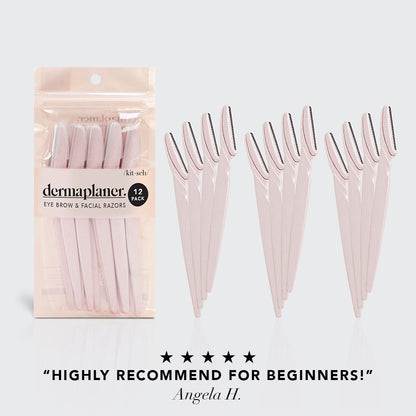 KITSCH Dermaplaner — 5-star customer review graphic — gentle, effective facial exfoliation for smoother skin and better makeup application