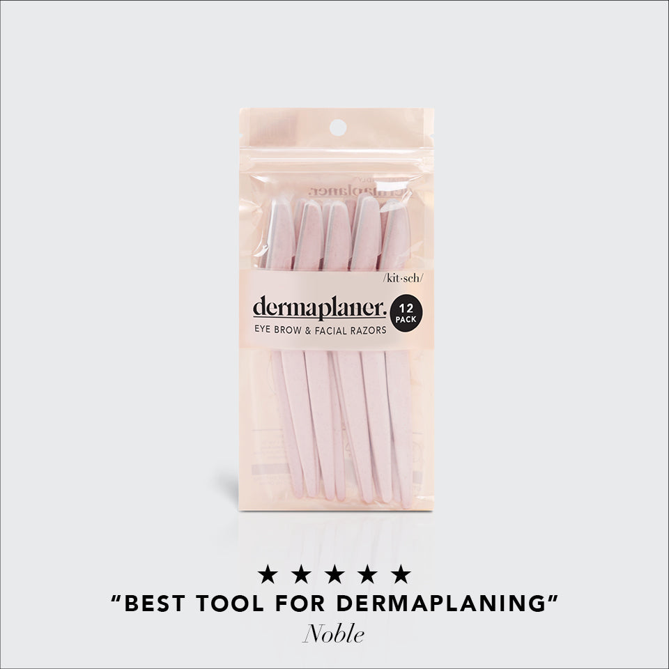 Model demonstrating Terracotta Dermaplaner at 45-degree angle on cheek