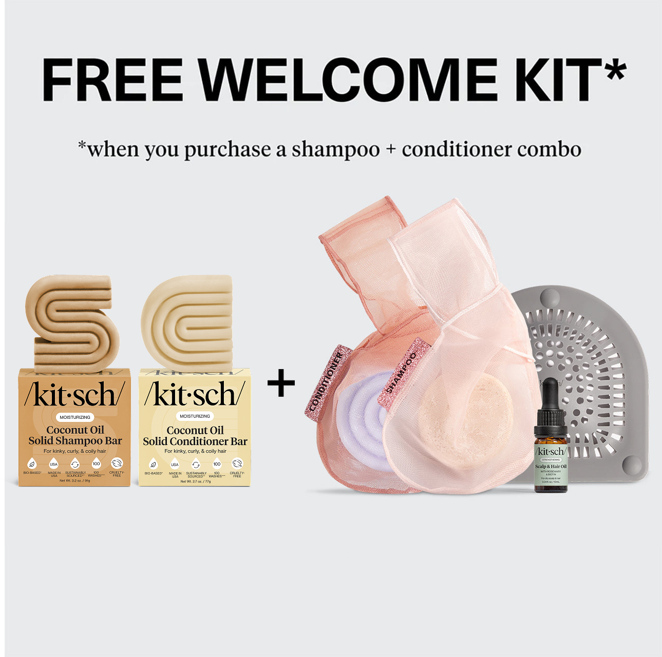 Winter Welcome Kit Coconut Oil Shampoo & Conditioner Bar Combo for Dry Damaged Hair