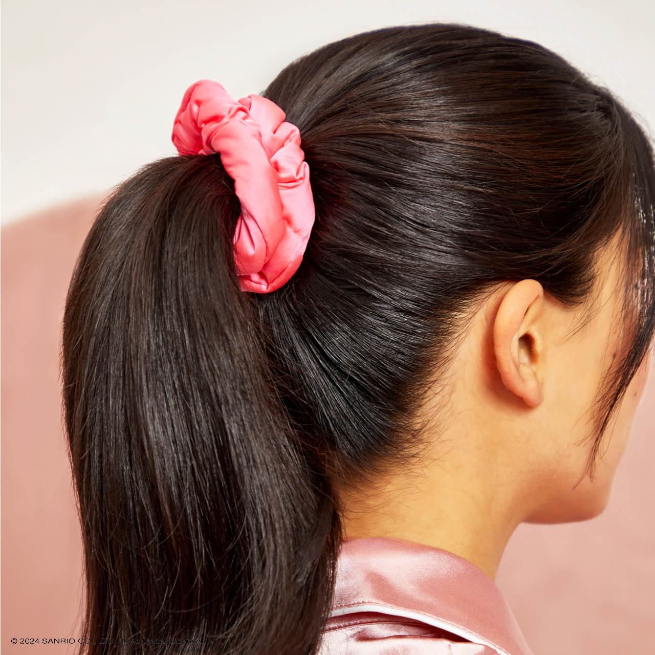 KITSCH Kitsch x Hello Kitty Puffy Scrunchies 3pc Set — product detail showing Hello Kitty collab design — soft puffy texture adds volume and hold without damage
