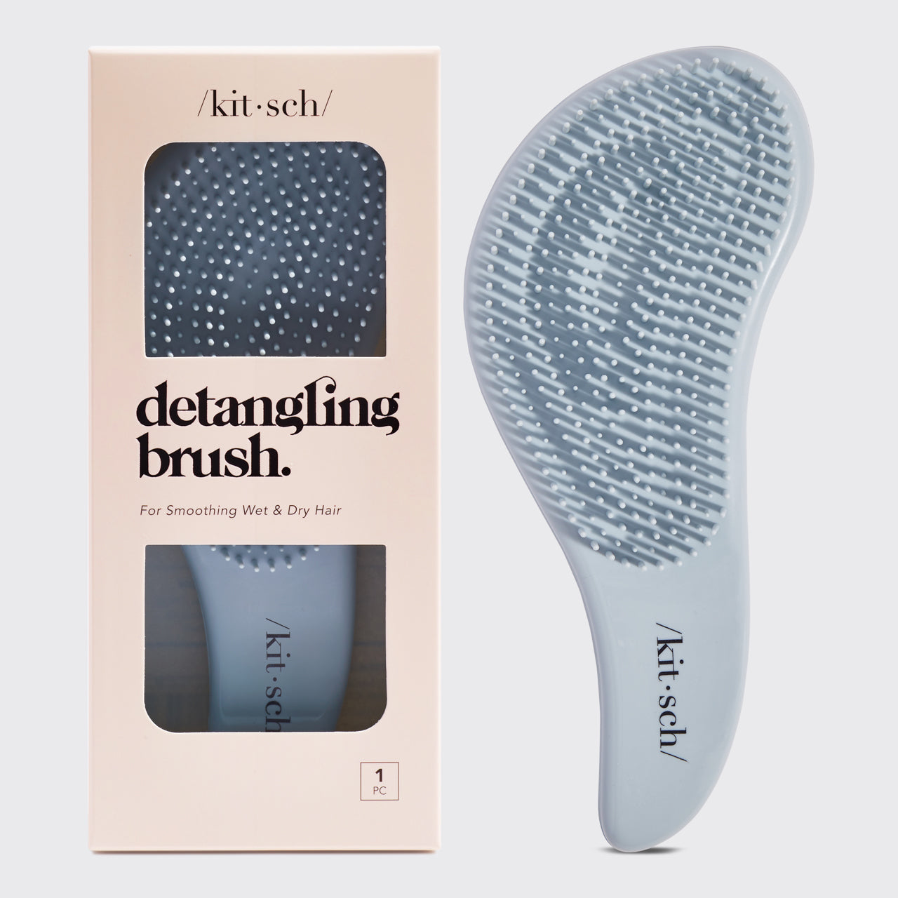 Haze Blue Kitsch Detangling Brush on a neutral background