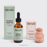 KITSCH Scalp Oil Applicator + Biotin Oil Bundle — hero product shot — Delivers the perfect amount of product directly to your scalp and roots — 100% plant-based oil formulated with rosemary extract and biotin
