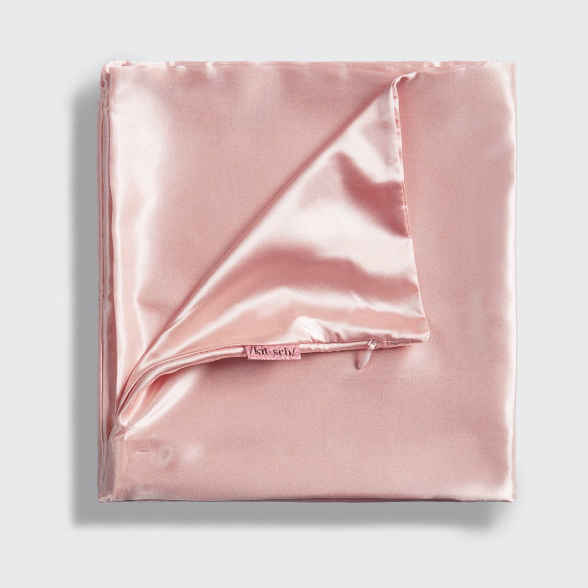 KITSCH Blush King Satin Pillowcase — styled bedroom scene