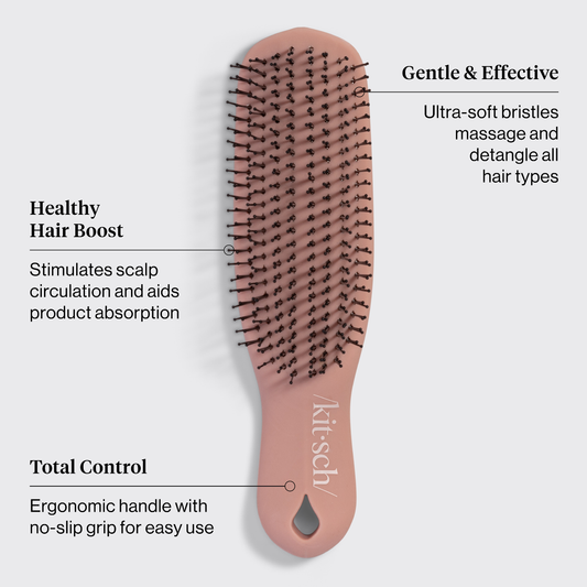 KITSCH Scalp Renewal Brush in Terracotta — soft nylon bristles for scalp massage and improved product absorption